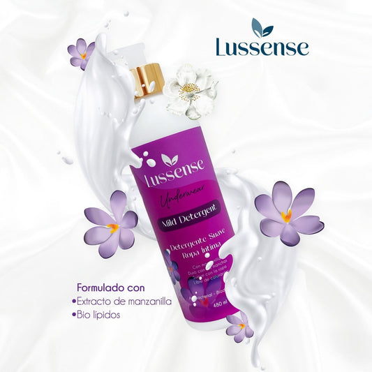 Lussense Underwear Mild Detergent for intimate clothing, enriched with chamomile and biolipids. Gentle formula.